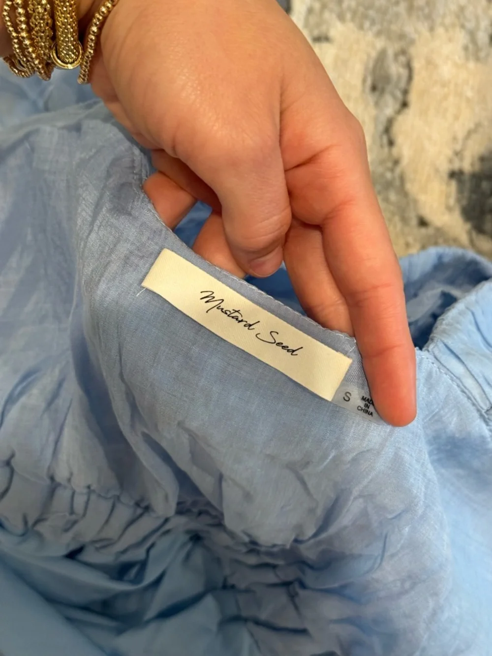 Mustard Seed Light Blue Ruffle Tiered Mini Dress - Picture 4 of 4